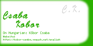 csaba kobor business card